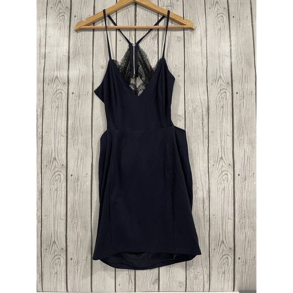 Lulu's Lace Open Back Mini Dress Bodycon Sleeveless Party Cocktail - Picture 3 of 7